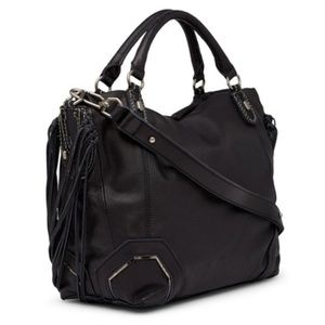 Liebeskind Berlin Kobe Blck Leather Fringe Satchel